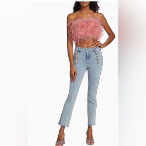 Generation Love Justine Button Fray Denim Pants | Size Small